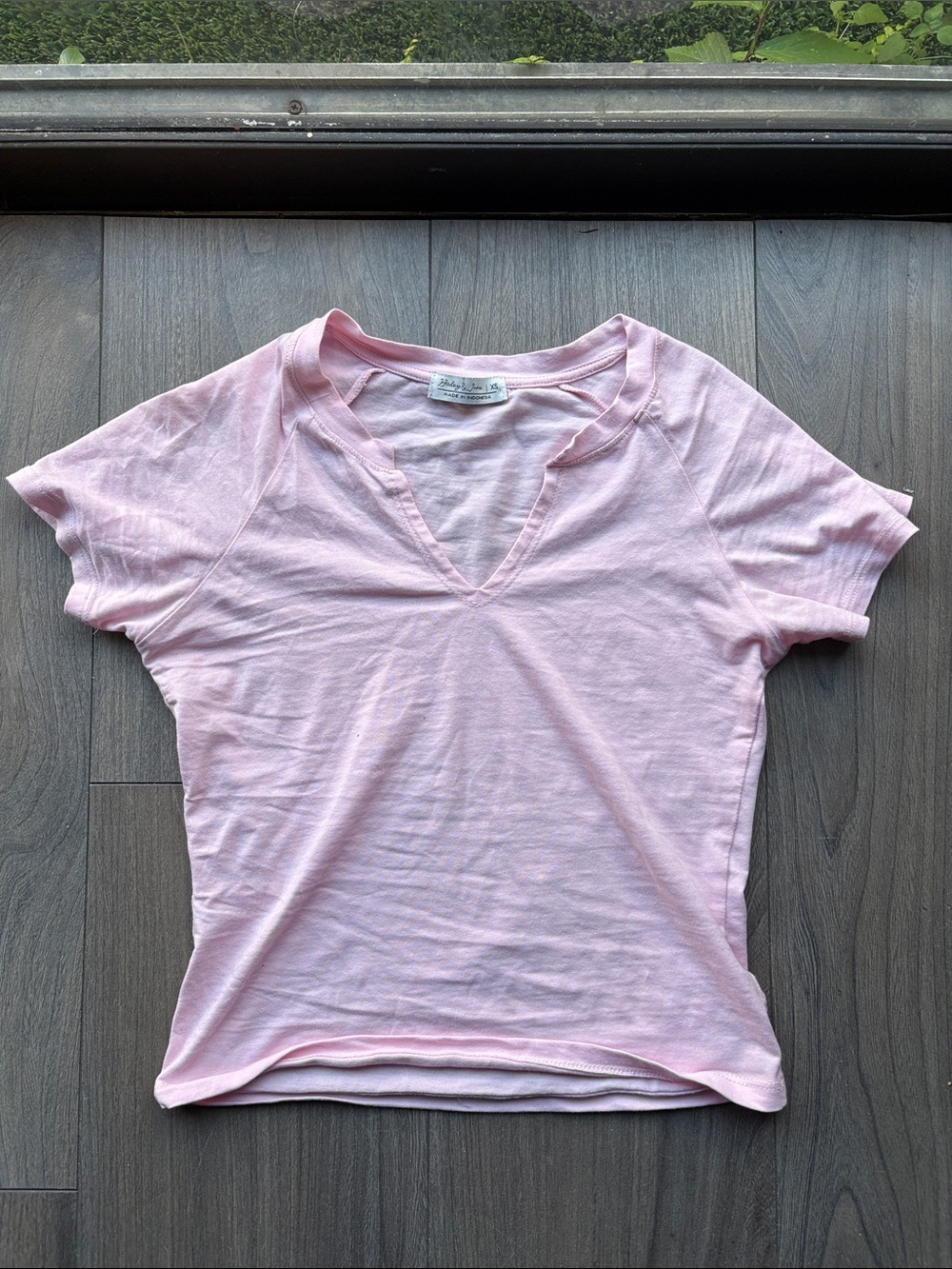 Haley & June Light Pink V-Neck Short Sleeve Tee
